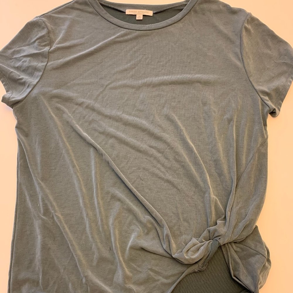 Green Envelope Modal Twist-Hem Tee
